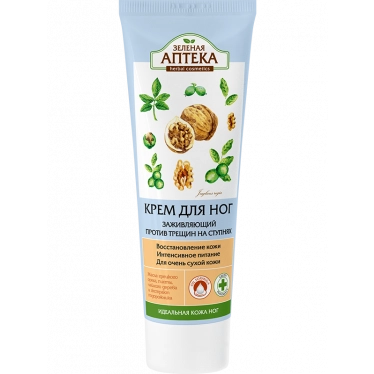 Green Pharmacy - Crack-Healing Foot Cream with Walnut Oil, Fir Needle Oil, and Tea Tree Oil, 75 ml