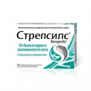 Стрепсилс з ментолом та евкаліптом, 24 шт