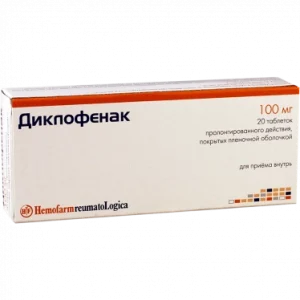 Diclofenac prolonged-release tablets p/p/o 100 mg 20 pcs
