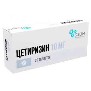 Cetirizine tablets covered with a film coating 10 mg 20 pcs. Ozon